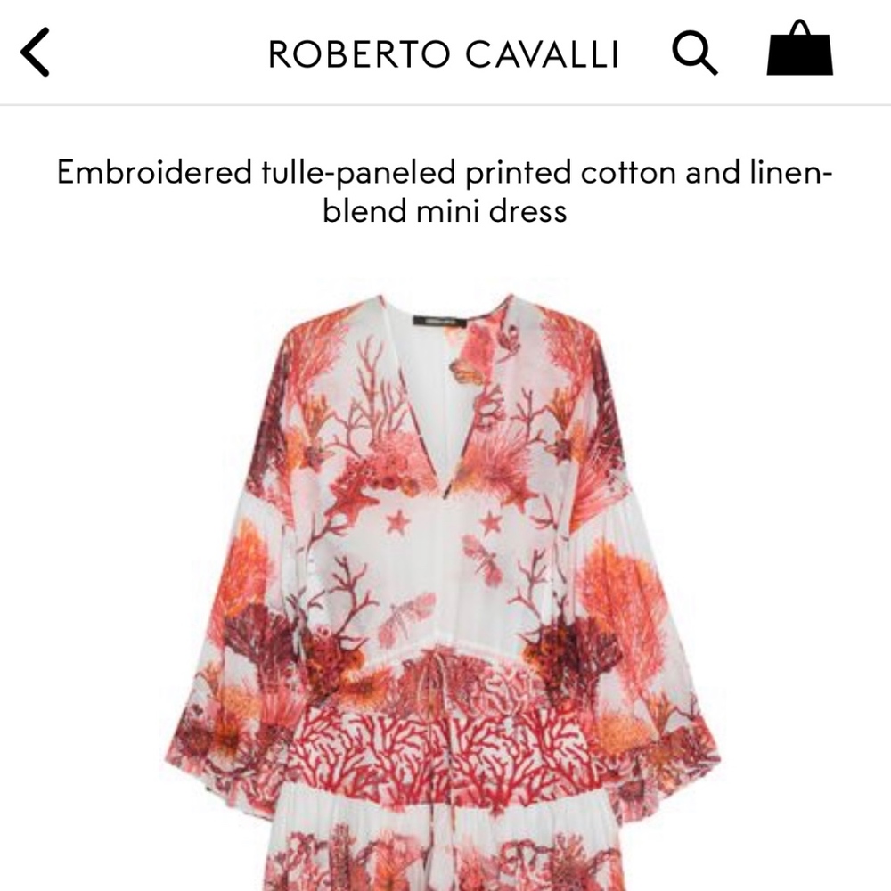 NEW wit Tags ROBERTO CAVALLI Embroidered Dress